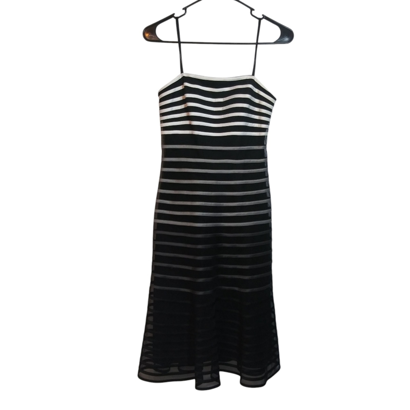 Whbm Dress Cocktail Sun A-Line Ombre Stripe Fitted Size 0